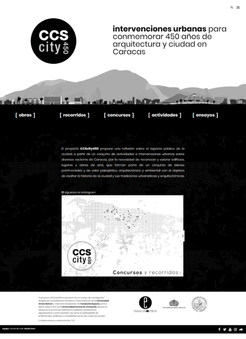 CCScity450 | Web with the purpose of commemorating the 450 years of the city of Caracas. Responsive website developed for WordPress, with bootstrap and sass, filters, interactive maps.

 