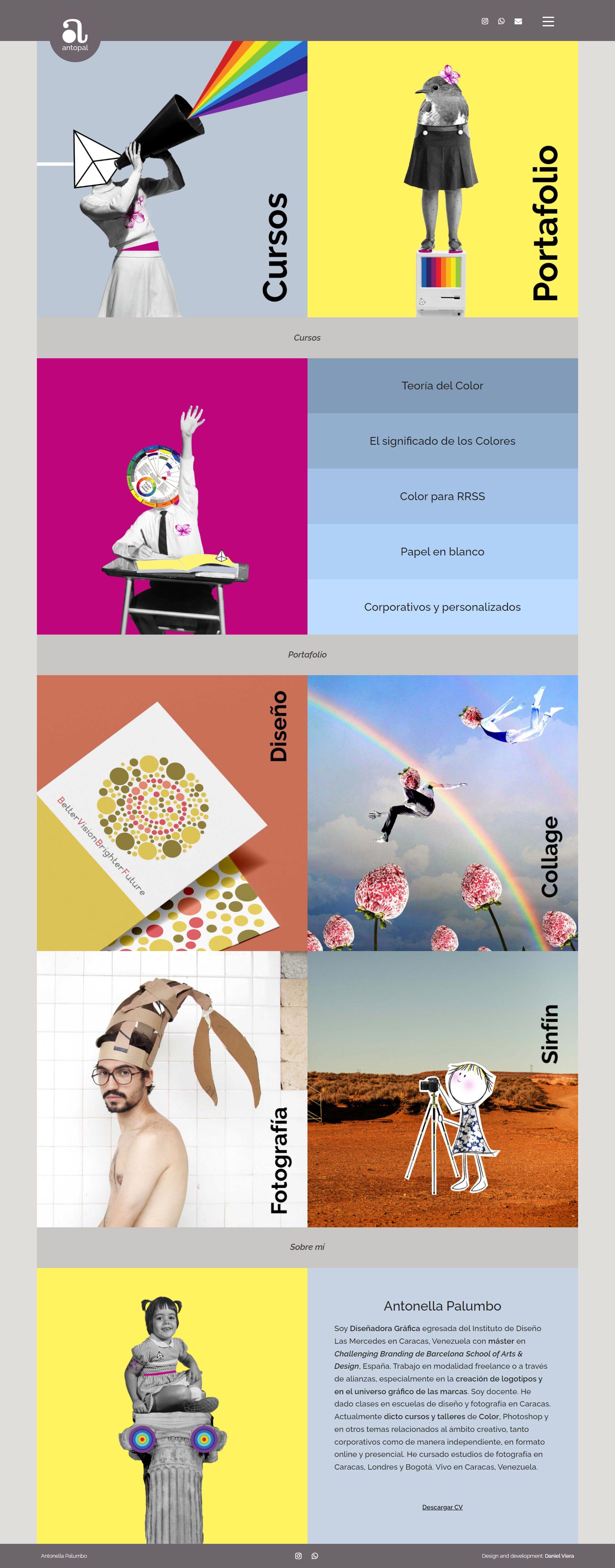 Antonella Palumbo | Portfolio of the graphic designer Antonella Palumbo - Antopal. Developed for WordPress, with infite scroll and bootstrap