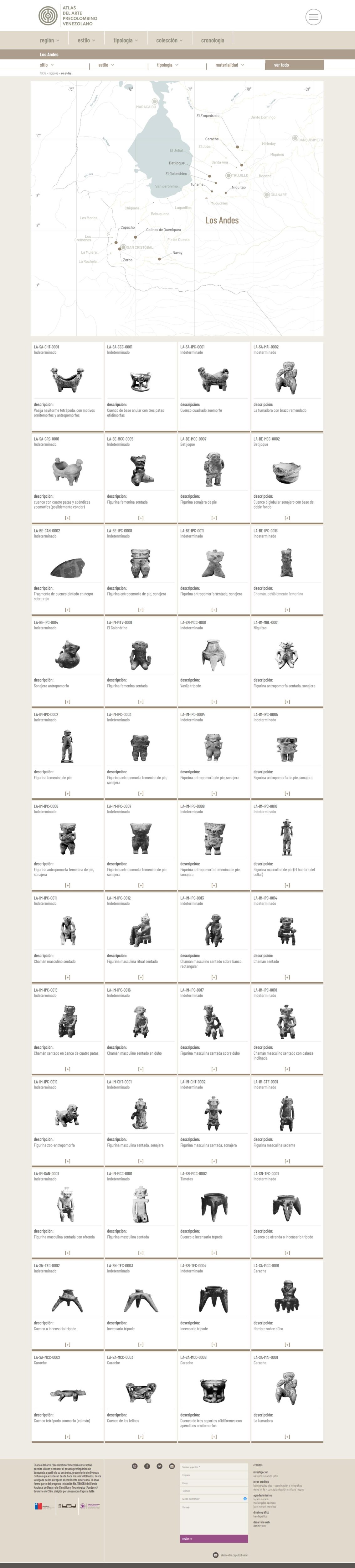 Atlas del Arte Precolombino Venezolano | El Atlas del Arte Precolombino Venezolano interactivo permite ubicar y conocer el pasado prehispánico de Venezuela a partir de su cerámica. Desarrollada para WordPress con bootstrap.